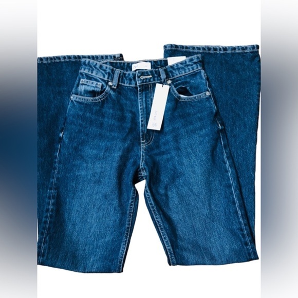 Zara flare leg high rise hi waist‎ hi rise full length jeans size 34/2 new - Picture 10 of 16